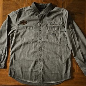 Harley Davidson Button Down Long Sleeve Shirt - Mens XL - Like New!